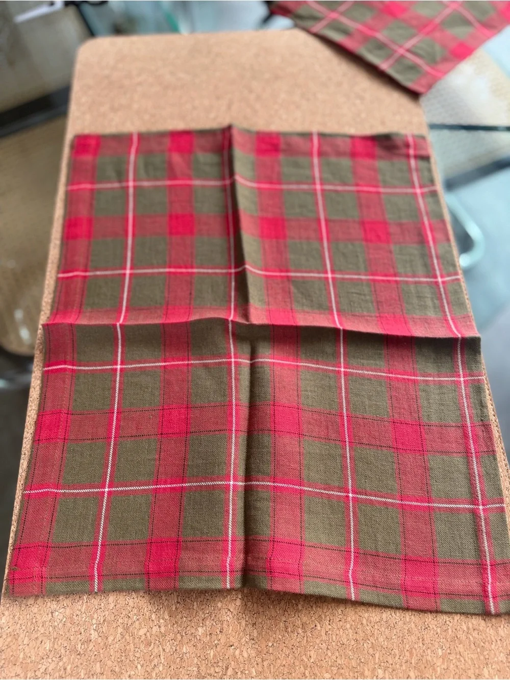 Libeco St. Giles Tartan Plaid Linen Napkins Set of 8 NWOT Belgian